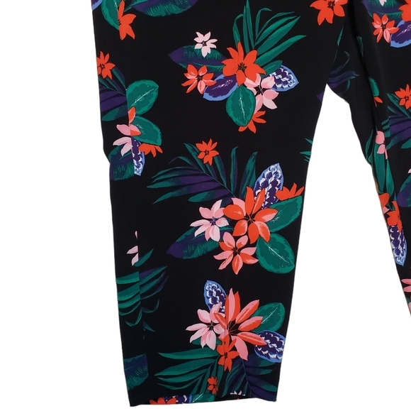 Old Navy Harper Ankle Pants Size 24 Floral Print Wrinkle Free Colorful Workwear - Picture 5 of 14